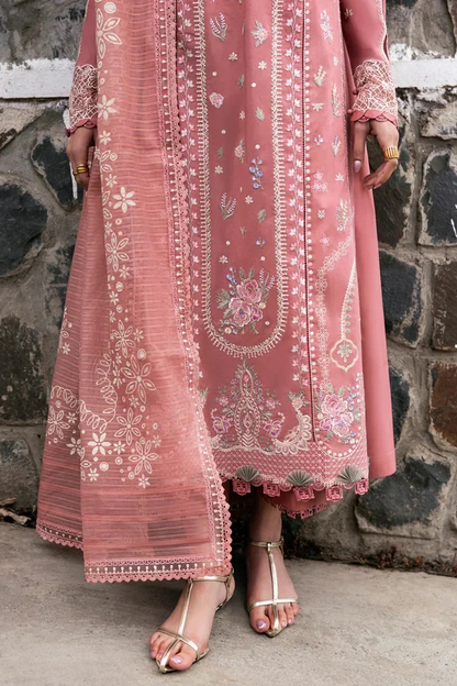 Unstitched Embroidered Lawn 3Pc Suit
