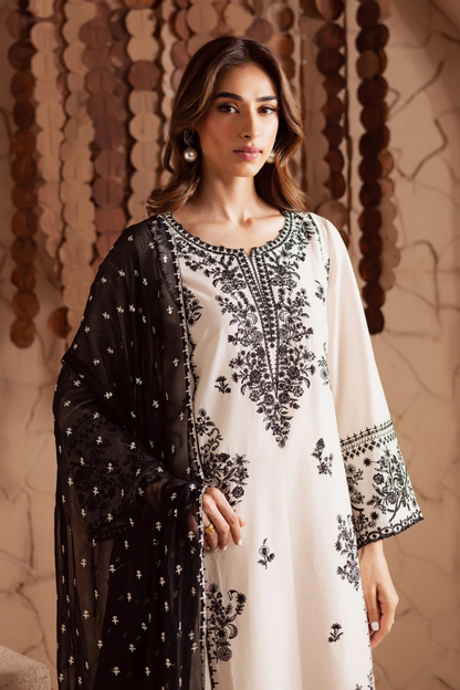 Unstitched Embroidered Lawn 3Pc Suit