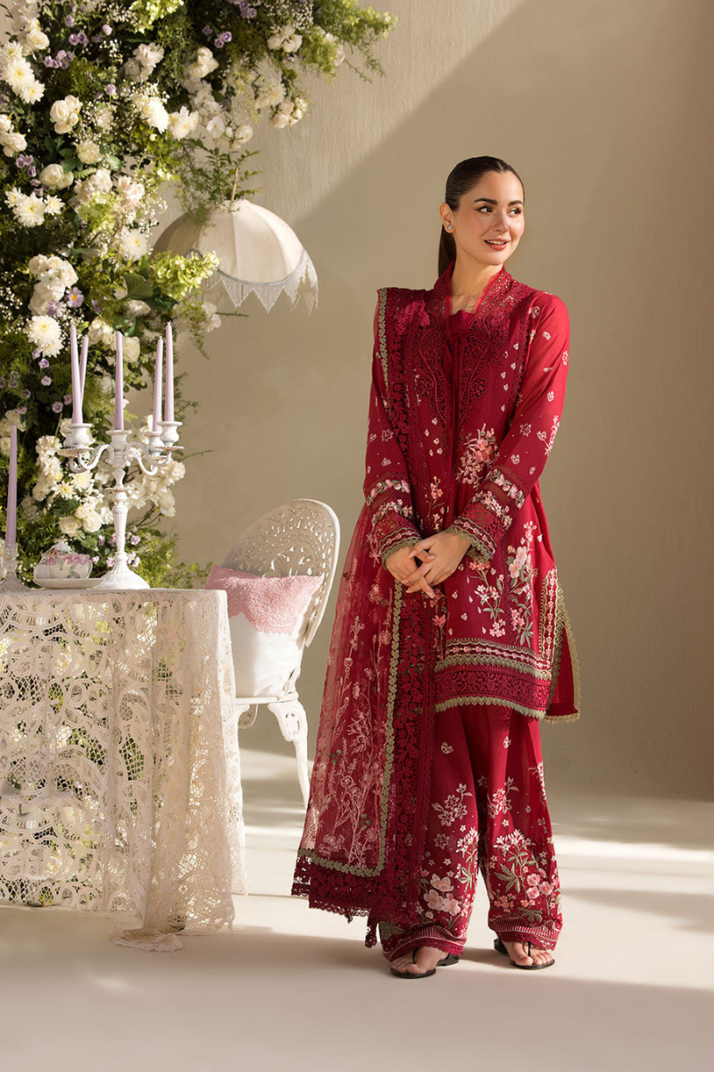 Unstitched Embroidered Lawn 3Pc Suit