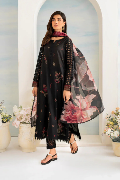 Unstitched Embroidered Lawn 3Pc Suit