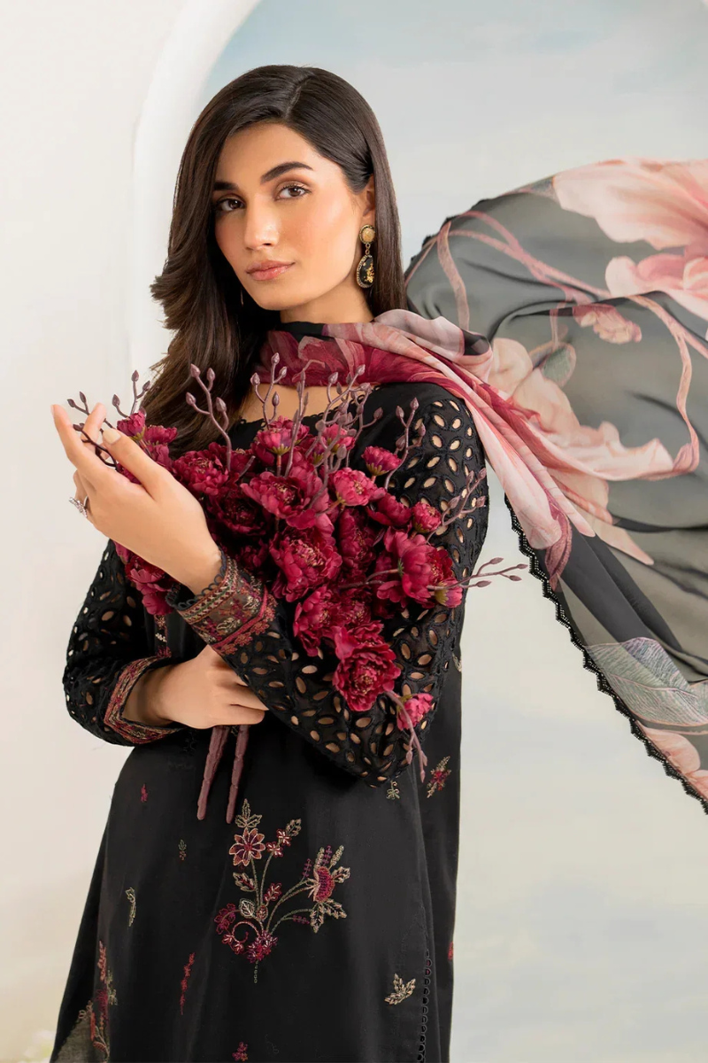 Unstitched Embroidered Lawn 3Pc Suit