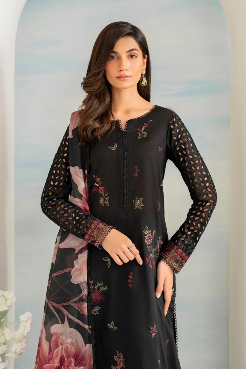 Unstitched Embroidered Lawn 3Pc Suit