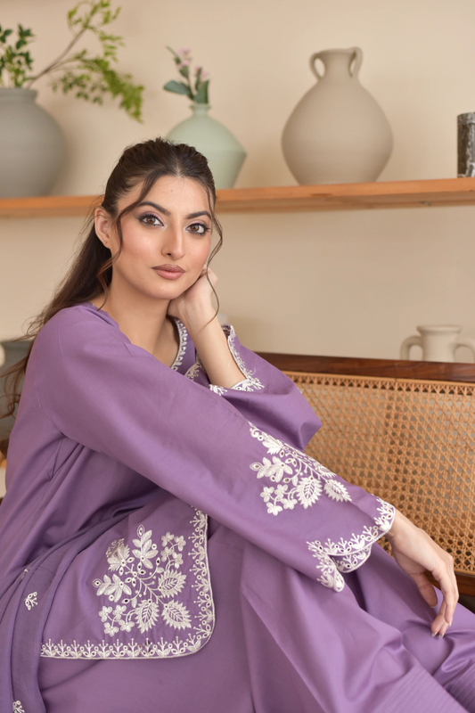 Unstitched Embroidered Lawn 3Pc Suit